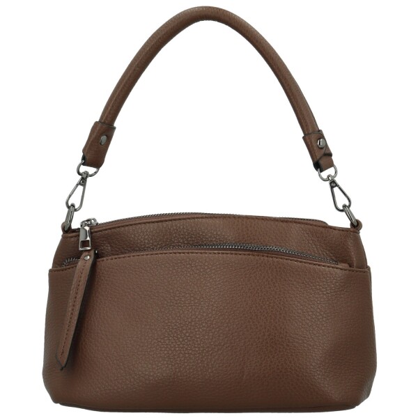 Stylová dámská koženková kabelka na rameno Trixi, coffee