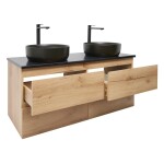 Koupelnová skříňka s žulovou deskou a umyvadlem SAT B-Way 119x50x45 cm dub mat BWAY2120OAKZUBB BWAY2120OAKZUBB