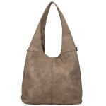 Trendy dámská koženková kabelka na rameno Marlen, béžová