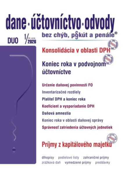 DUO 1/2026 – Koniec roka v daňovej a účtovnej oblasti
