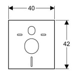 Geberit tlumící deska 41x42x6 +průchodky, záv.WC,bidety, čtverec 156.050.00.1 156.050.00.1