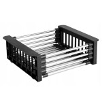 VELAZO - Teleskopický koš na kuchyňský dřez v černé barvě VELAZBASB