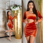 Sexy sametový vzhled Koucla Partydress výřezem Einheitsgroesse