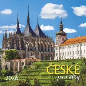 Kalendář 2026 České památky, nástěnný, 33 x 33 cm