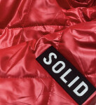 Červená prošívaná bunda s kapucí (B8082-4) Barva: odcienie czerwieni, Velikost: 50