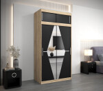 Šatní skříň Abi Bo s nástavcem Barva korpusu: Dub artisan, Rozměry: 250 cm, Dveře: Dub artisan