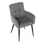 Židle jídelní, světle šedá látka, černý kov
