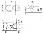 DURAVIT - D-Code Závěsné WC, ploché splachování, s HygieneGlaze, alpská bílá 22100920002