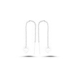 LUNICA Stříbrné řetízkové náušnice SRDÍČKO 0519