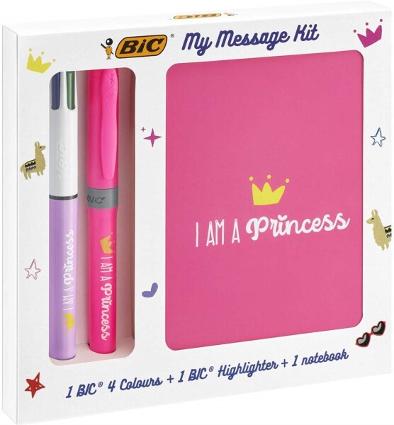 Bic Bic, 972089, My message kit, sada zápisníku a psacích potřeb, I am a Princess