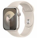 Apple Watch Series 9 GPS 45mm stříbrné hliníkové tělo / hvězdně bílý sportovní řemínek (MR973)