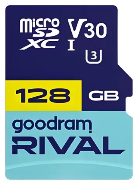 GOODRAM RIVAL M3AA microSDXC 128GB + SD adaptér / Class 10 / UHS-I U3 / V30 / R: 100 MB/s / W: 70 MB/s (GGSM3AA-1280R12)