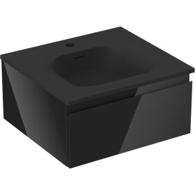MEXEN/S - Orio koupelnová skříňka 50 cm s umyvadlem Vela, 1 šuplík, černá lesk/černá mat 91A10-05023-1-BF70-W23M71