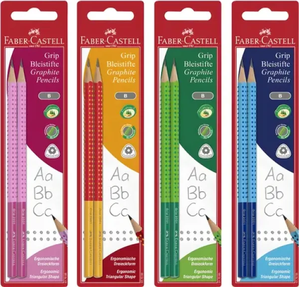 FABER-CASTELL Grafitová tužka Grip Jumbo Two Tone / Tuha HB / Trojhranná / 2 ks (0040/5170930)