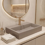 REA - Umyvadlo z litého mramoru GOYA TAUPE 60CM REA-U4413