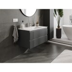 MEXEN/S - Rivel koupelnová skříňka 90 cm s umyvadlem Otis, 2 zásuvky, reliéf , grafit mat/bílá mat - 91A20-09047-2-BFF66-W18M0 91A20-09047-2-BFF66-W18M01