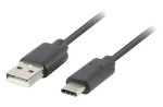 Lanberg USB-C (M) - USB-A (M) 1,8m černá / Kabel USB-C na USB-A / USB 2.0 / QC 3.0 (CA-USBO-20CU-0018-BK)