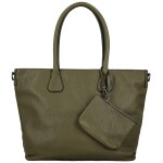 Trendy dámská koženková kabelka na rameno Ceyla, tmavě zelená