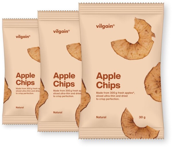 Vilgain Jablečné chipsy – 3× natural 30 g