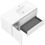MEXEN/S - Rivel koupelnová skříňka 100 cm s umyvadlem Vela pravá, 2S, 1D, reliéf, bílá mat 91A23-10047-3-BBFFF01-W23P01