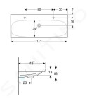 GEBERIT - Acanto Dvojumyvadlo 1200x482 mm, s přepadem, 2 otvory pro baterie, bílá 501.880.00.1