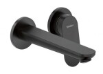 DURAVIT - Wave Umyvadlová baterie pod omítku, 2-otvorová instalace, matná černá WA1070004046