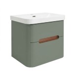 Koupelnová skříňka s umyvadlem SAT Fusion 57,5x53x45 cm eukalyptově zelená mat SATFUSION260EZU SATFUSION260EZU