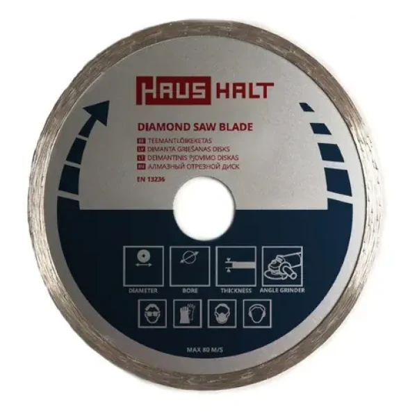 Haushalt Diamantový řezný kotouč 115 mm / Řezný kotouč / Plný okraj / Upínání 22,23 mm (115CSB)
