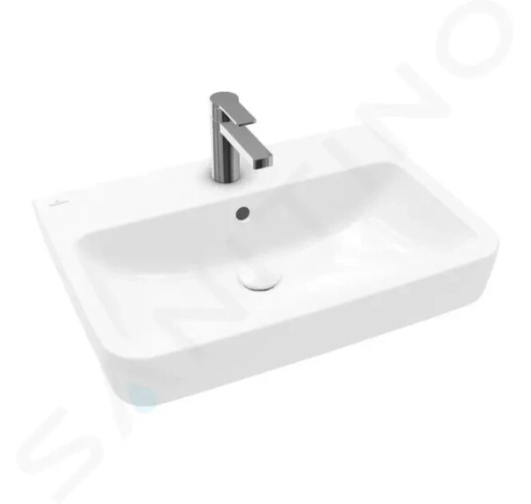 VILLEROY & BOCH - O.novo Umyvadlo 650x460 mm, s přepadem, otvor pro baterii, AntiBac, CeramicPlus, alpská bílá 4A4165T2