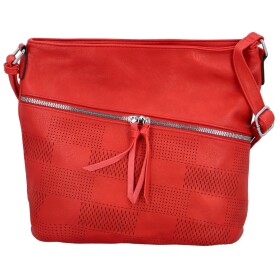 Trendy dámská koženková crossbody kabelka Rebecca, červená