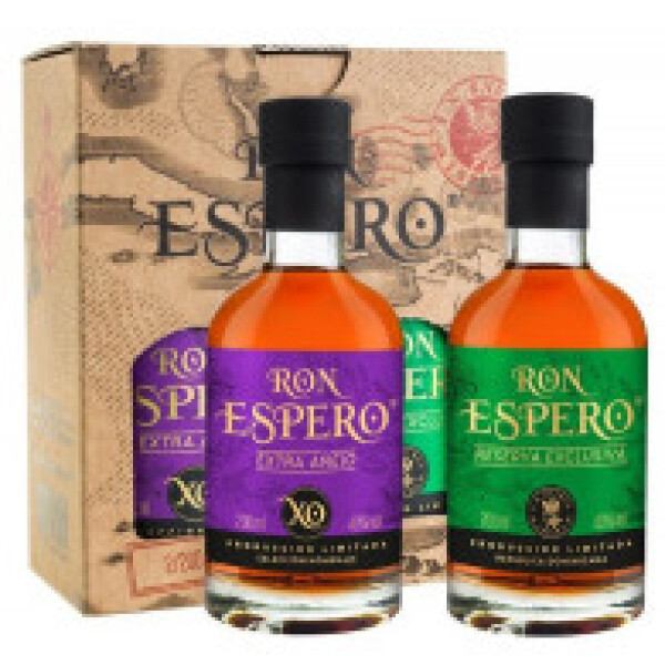 Espero Reserva Exclusiva + Ron Espero Extra Anejo XO Rum 2x0,2L - Dárkové balení
