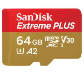 SanDisk Extreme Plus microSDXC 64GB + adaptér / Paměťová karta / Class 10 / UHS-I U3 / A2 / V30 (SDSQXBU-064G-GN6MA)