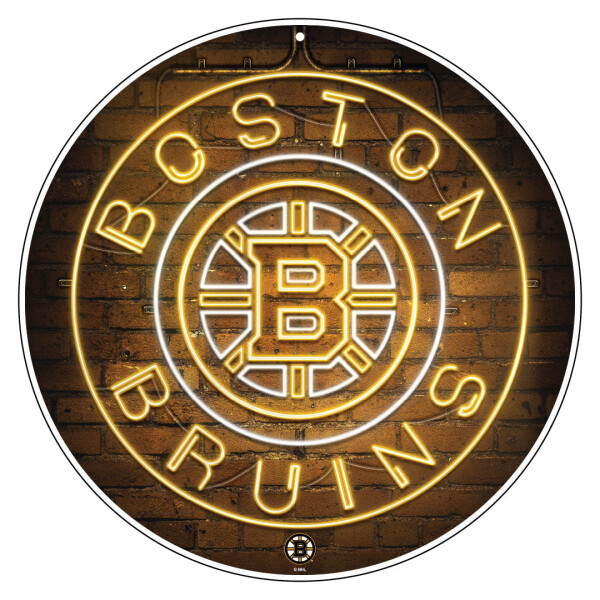 Mustang Cedule Boston Bruins NHL 22" Round Neon De