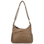 Stylová dámská koženková crossbody kabelka Arleta, béžová