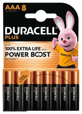 Duracell Plus Boost MN2400 / Baterie / AAA / alkalické / 1,5 V / 8 ks (1799)