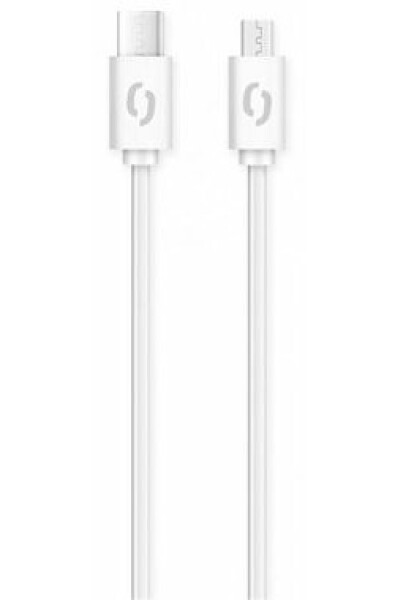 Datový kabel Aligator Power 3A, USB-C/micro USB 1m bílý