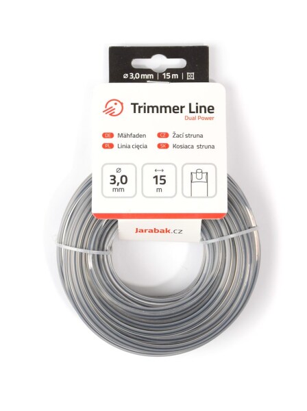 Žací struna Jarabák Dual Power čtvercová 3 mm x 15 m