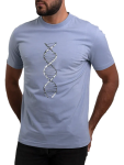 Bavlněné triko CYCOLOGY DNA, light blue, pánské, krátký rukáv (Motiv DNA, velikost S)