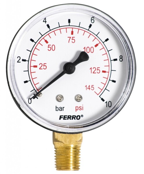 NOVASERVIS - Manometr 63mm 1/4" Radiál 0-10 bar M6310R