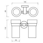 Nimco Unix chrom držák na kartáčky dvojitý UN 13058DW-26 UN 13058DW-26
