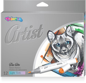 Colorino Artist Oboustranné skicovací fixy 12 barev
