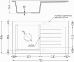 MEXEN - Pablo granitový dřez 1 s odkapávačem 752x436 mm, šedá 6510751010-71