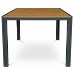 Stůl zahradní 90x90x73, deska polywood v dekoru dubu, šedá kovová konstrukce