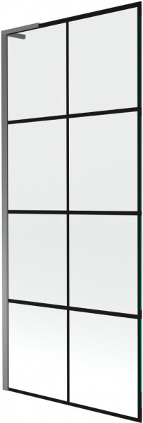 MEXEN/S - Next L vanová zástěna FIX 80 x 150, černá vzor, grafit metal 895-080-000-03-77-95