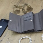 Elegantní dámská kožená peněženka Trof, šedá