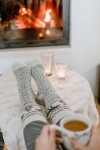 Charm Scandinavian Vlněné ponožky White/Reindeer no. 100 39/42, modrá barva, textil