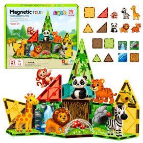 Mamido Magnetická stavebnice Zoo 27 dílků