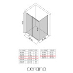 CERANO - Sprchový kout Orlano L/P - 5 mm - černá matná, transparentní sklo - 110x90x195 - posuvný CER-DY505B-90163