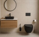 Erga Lily+, závěsná WC mísa 490x370x365mm, Rimless Tornado 2 + toaletní sedátko s pomalým zavíráním, černá matná, ERG-V03-LILY-TO2-BK
