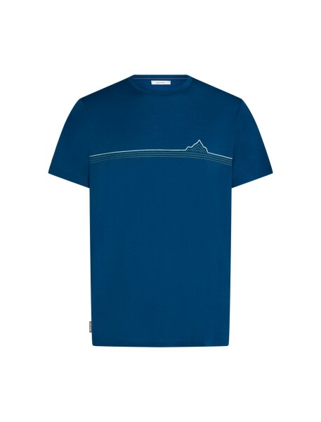 Pánské merino triko s krátkým rukávem ICEBREAKER Mens 150 Tech Lite SS Tee Range Stripes, Atlantis velikost: M
